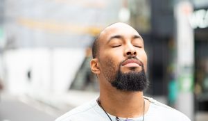 A veteran with schizophrenia enjoying a moment of serenity