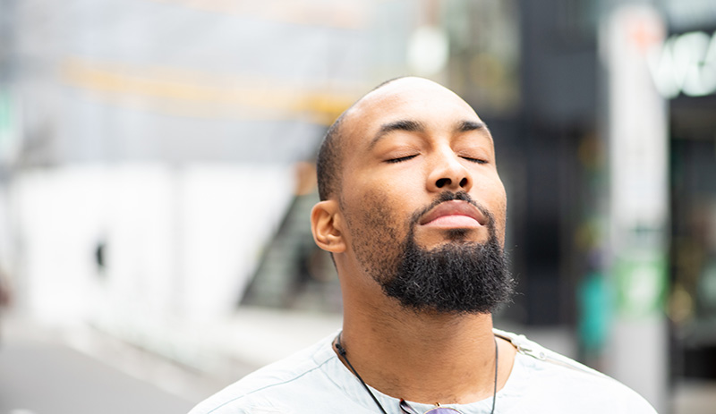 A veteran with schizophrenia enjoying a moment of serenity